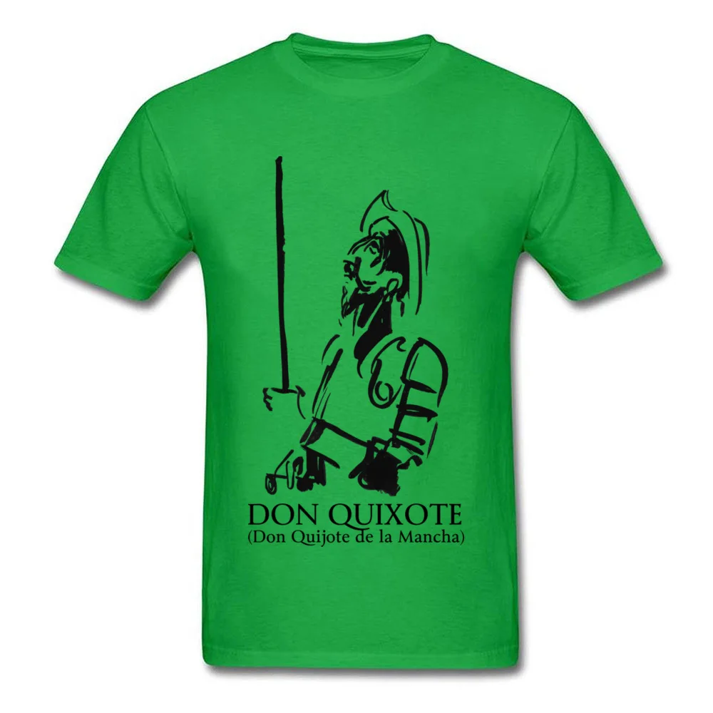 Don Quixote Men T-shirts Fitted Custom Tops Shirts All Cotton O-Neck Short Sleeve Family Tee-Shirt Mother Day Top Quality Don Quixote green