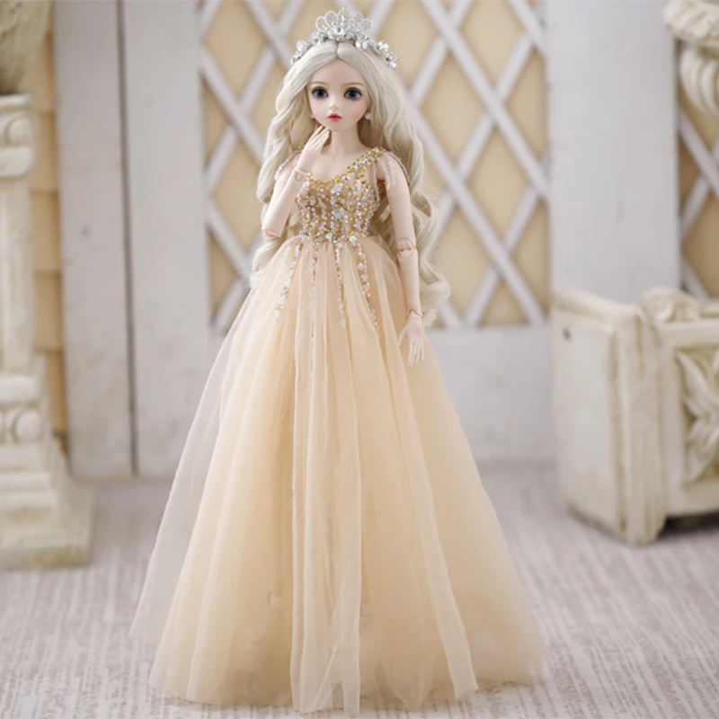 BJD кукла с платьем 1/3 Малыш Высокое качество смолы мяч шарнирные куклы игрушки SD Модель для девочек Коллекция игрушки подарок - Цвет: Белый