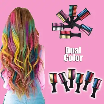 

Dual Color Fashion Disposable Hair Dye Comb Temporary Hair Chalk Dye Powder Salon Hair Mascara Crayon Beauty Hair Dyeing Comb