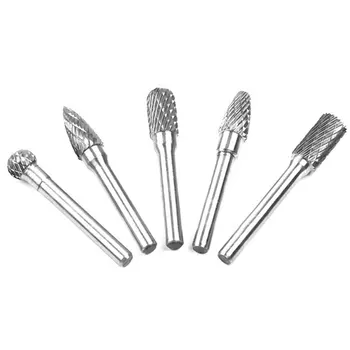 

5 Pcs Power Tool Woodworking Rotating Rasp Embossing Durable Tungsten Carbide Milling Cutter Chisel Shaped Engraving