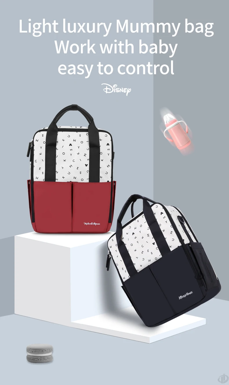 Disney новая сумка для мам, водонепроницаемая сумка для подгузников, Большой Вместительный рюкзак для мамы, детская переноска, подвесная сумка, модная влажная сумка, детские сумки