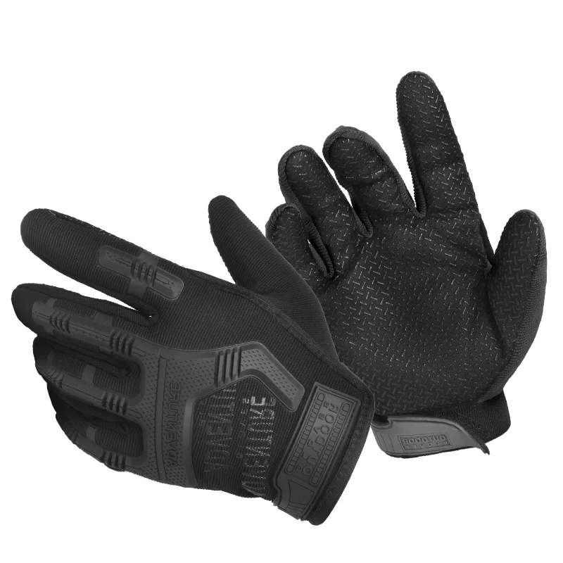 Полный/половина пальцев тактические перчатки мужские тактические перчатки военные армейские уличные охотничьи велосипедные спортивные противоскользящие мотоциклетные защитные - Цвет: Black A