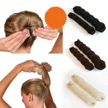 

2pcs Women Hair Styling Former Magic Sponge Bun Maker Donut Ring Shaper Foam Braider Tool For Girl's DIY Hair Style