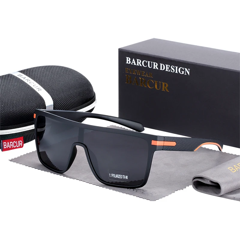 BARCUR Oversized Square Sunglasses Men Polarized Sunglasses