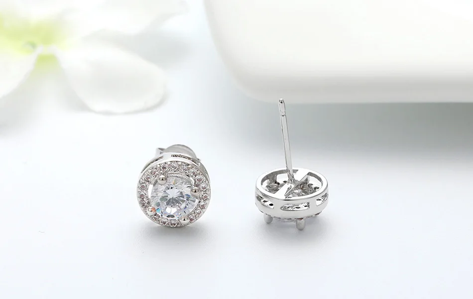 ORSA JEWELS классические 4 коготь серьги для женщин с 0,75 ct желтые серьги из Кубического циркония гвоздики 2 цвета доступны OE104-R