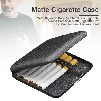 

Metal Cigarette Case Moisture Proof Cigarette Storage Container Matte Cigarette Box for Men Women Stainless Steel