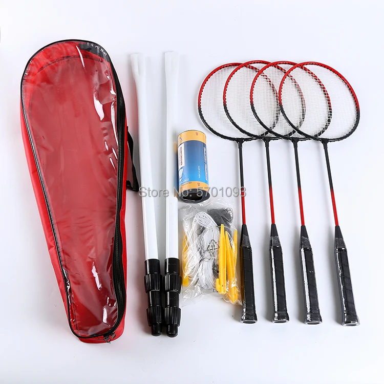 

Professional 4 Rackets Badminton Bat Replacement Set Badminton Racquet With Badminton Bag