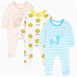 Ecavus – combinaisons unisexes pour nouveau né, barboteuse à manches longues, en coton, vêtements pour bébé, garçons et filles, printemps automne 