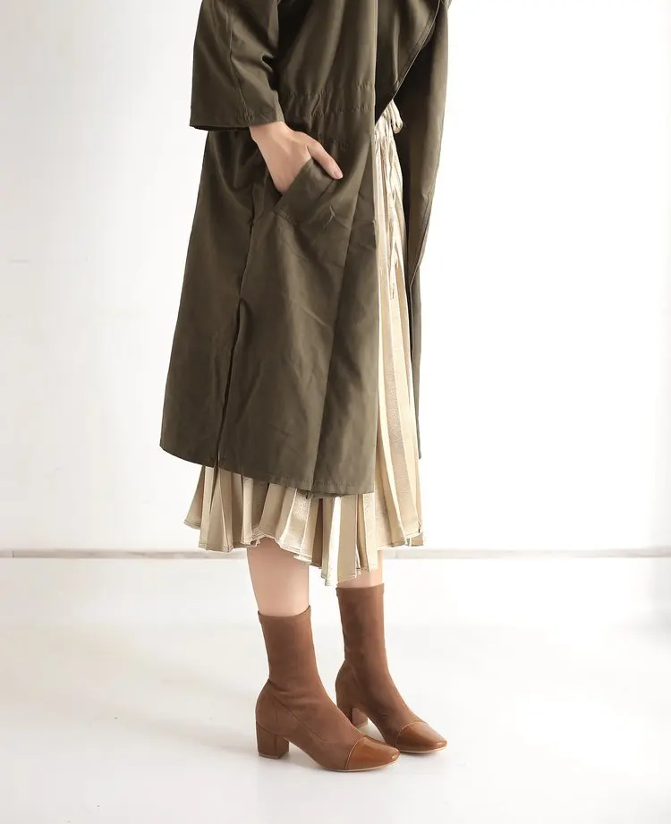 Botas mujer invierno/ г.; новые флоковые ботинки; женские модные ботинки на квадратном каблуке; сезон осень-зима; botte femme; A00349