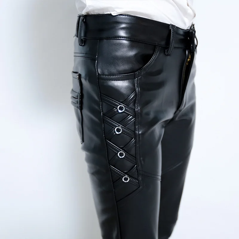 2020 young men with thick leather pants cultivate one's morality foot trousers fashion pu leather pants 2020 young men with thick leather pants cultivate one's morality foot trousers fashion pu leather pants
