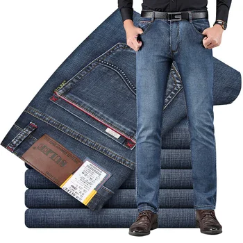 

2019 Summer Stretch Slim Fit Straight Through Type Male Loose Business Cowboy Trousers