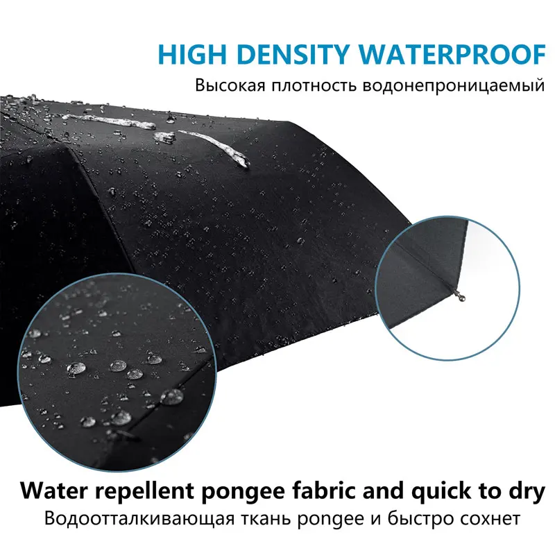 Wind Resistant Umbrella Rain Women Classic Folding Umbrella Rain Men Automatic Big Windproof Black Coating Women 10Ribs Parasol