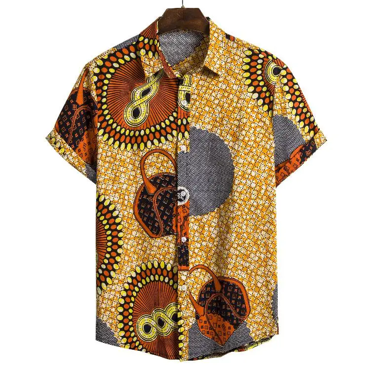 Мужские рубашки Camisa с гавайским принтом, рубашка с коротким рукавом, мужская повседневная рубашка с отложным воротником, мужская блуза, топ, уличная одежда, Camisa Masculina - Цвет: 204 Hawaii Shirt Men