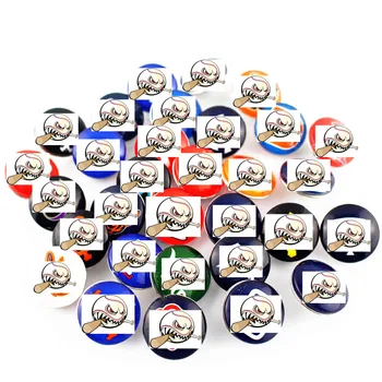 

Wholesale Mixs 32pcs/lot Baseball Team Snap Buttons Glass Snap Charms Fit 18mm DIY Ginger Snap Bracelet Necklace Jewelry