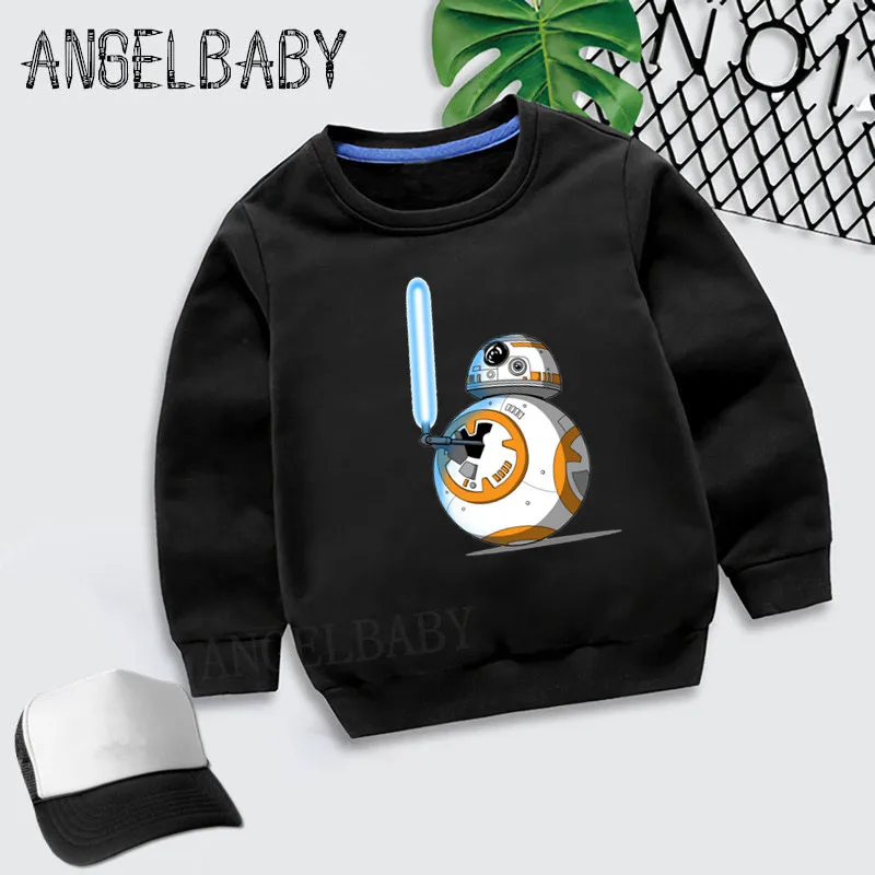 Детские толстовки с капюшоном принтом Звездные войны и BB-8 осенние Топы хлопковая