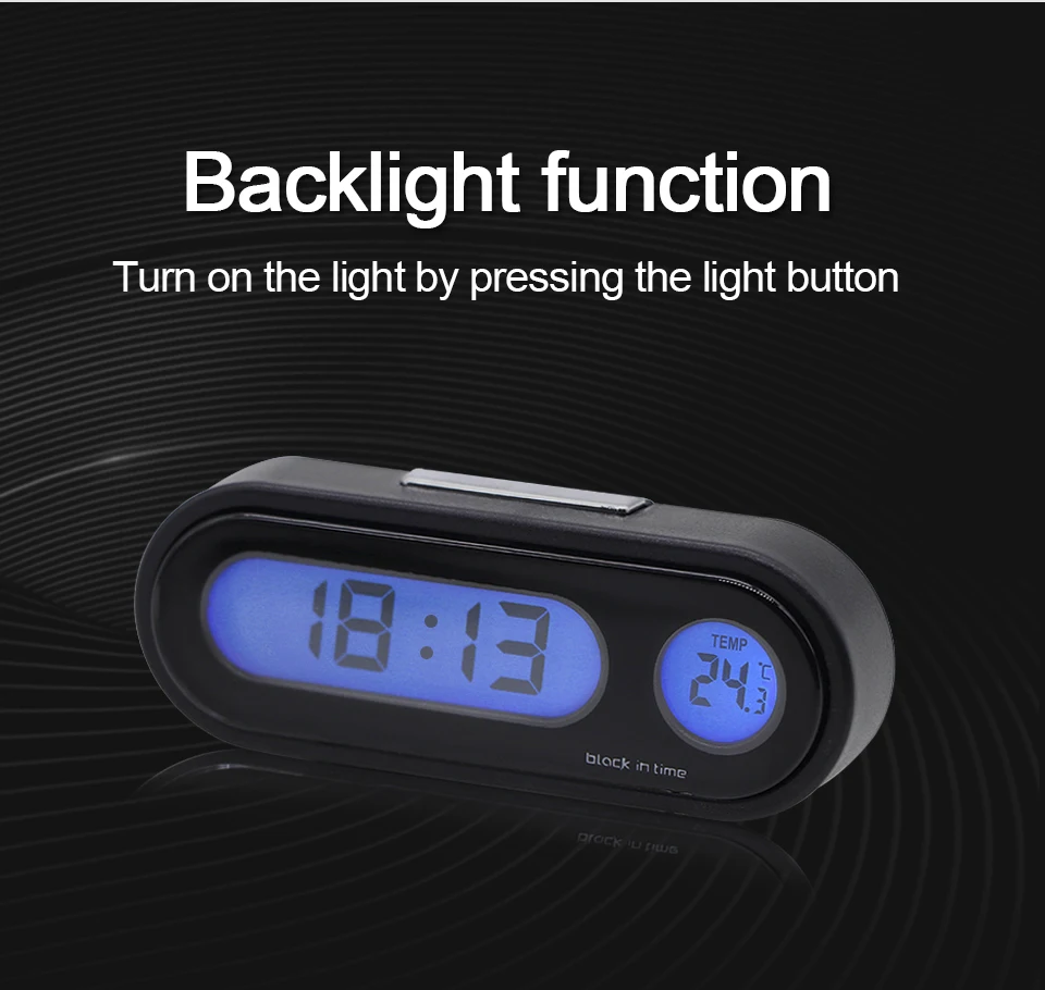 Автомобильные мини электронные часы Авто приборная панель часы светящийся термометр Черный Цифровой дисплей автомобильные аксессуары