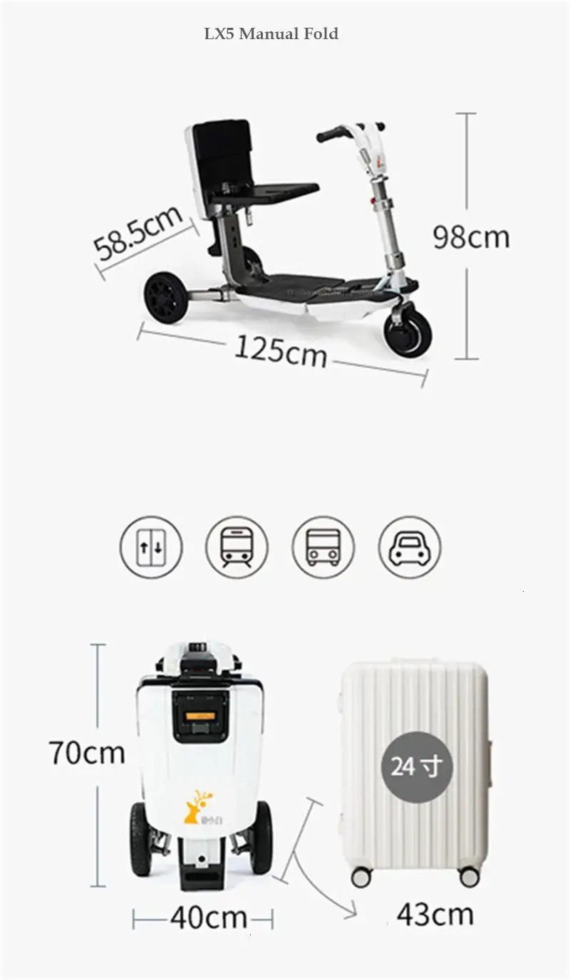 Disability Electric Scooter 3 Wheel Electric Scooter For Elderly Disabled Folding Electric Wheelchair (22)