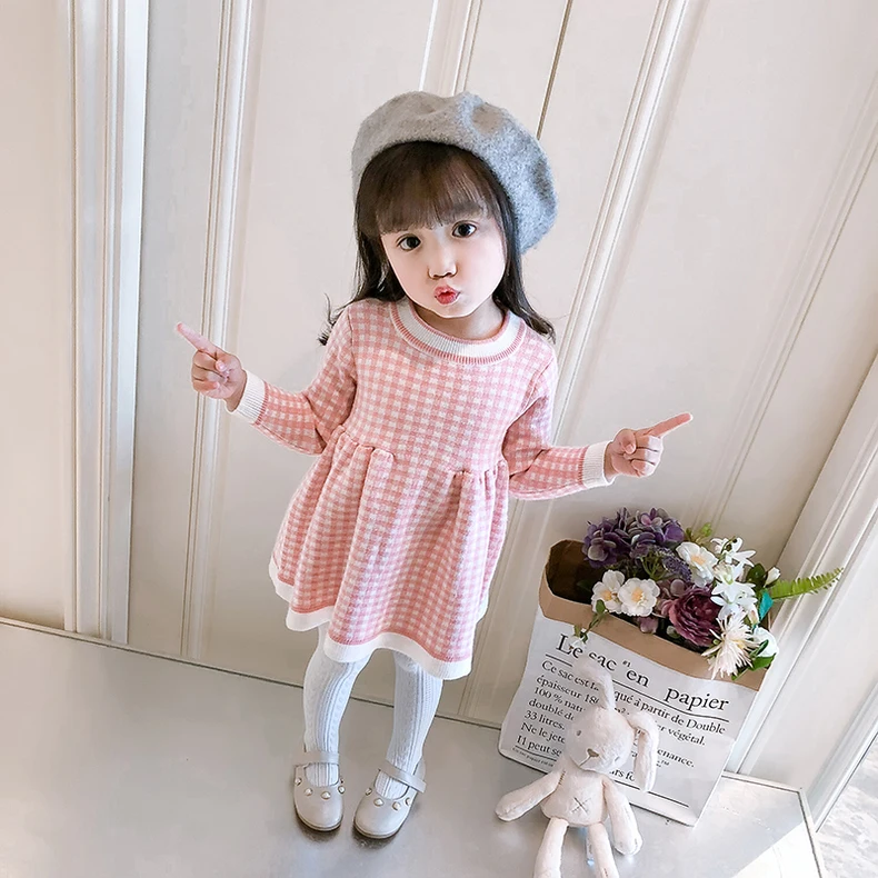 Новое Стильное платье Коллекция года, стильный Детский свитер Лидер продаж, детская юбка Детский свитер, юбка