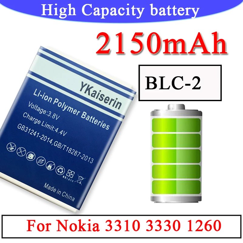 2150 мА/ч BLC-2 Батарея для Nokia 3310 3330 3410 3510 5510 3530 3335 3686 3685 3589 3315 3350 6650 6800 3550 | Мобильные