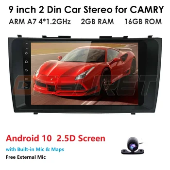 

2 din 2G RAM Android 10 9" HD Car GPS Stereo Autoaudio for Toyota Camry/Aurion 2007-2011 4G wifi OBD DAB USB Black&Silver color