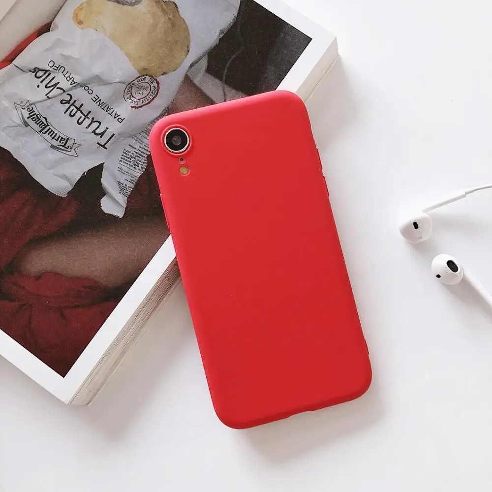 Чехол карамельного цвета для iphone 11 pro XS Max XR Силиконовый противоударный чехол для iphone 5 5S SE 6 6s 7 8 Plus X роскошный мягкий чехол из ТПУ - Цвет: red