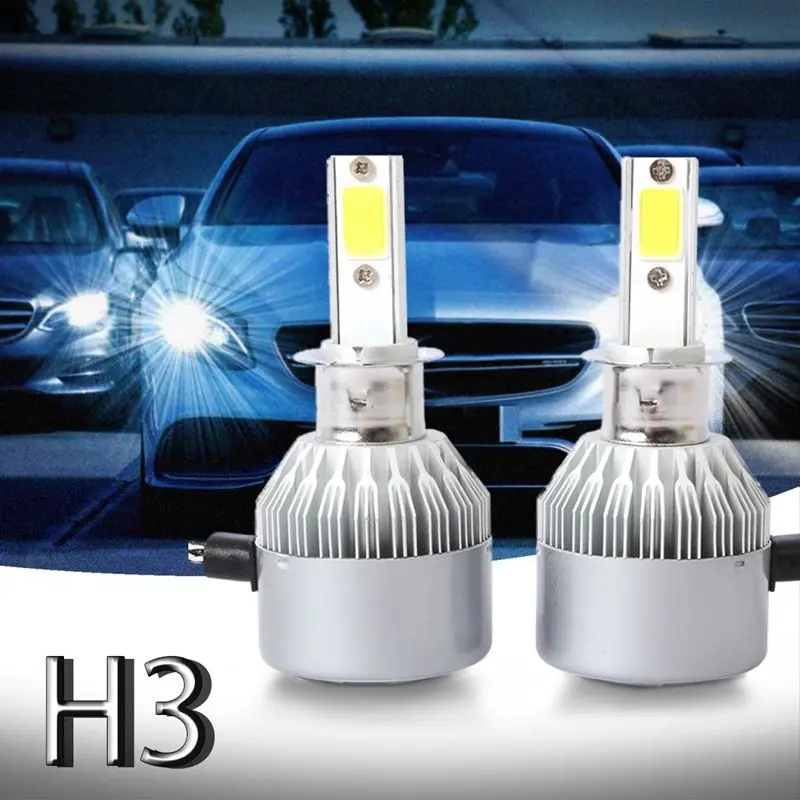 Новый-Новый 2pcs C6 светодиодный автомобильный головной светильник COB H3 36W 7600LM белый светильник лампы