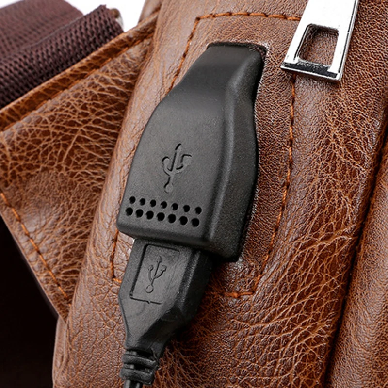 Сумки для зарядки через usb с отверстием для наушников многофункциональные портативные дорожные аксессуары водонепроницаемые нагрудные Сумки из искусственной кожи