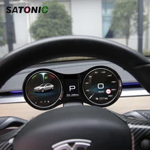 SATONIC – écran de tableau de bord LCD HUD pour Tesla Model Y/ Model 3, Performance numérique, panneau multimédia, anglais