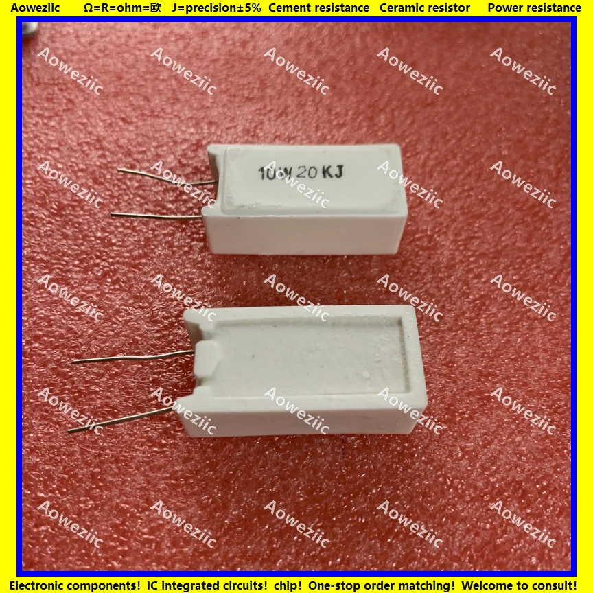 

10 шт. 10W20KJ RX27-5 вертикальное сопротивление цемента 10 Вт 20 к ом 20KR 20KRJ 20000R керамическое сопротивление точность 5% Сопротивление мощности