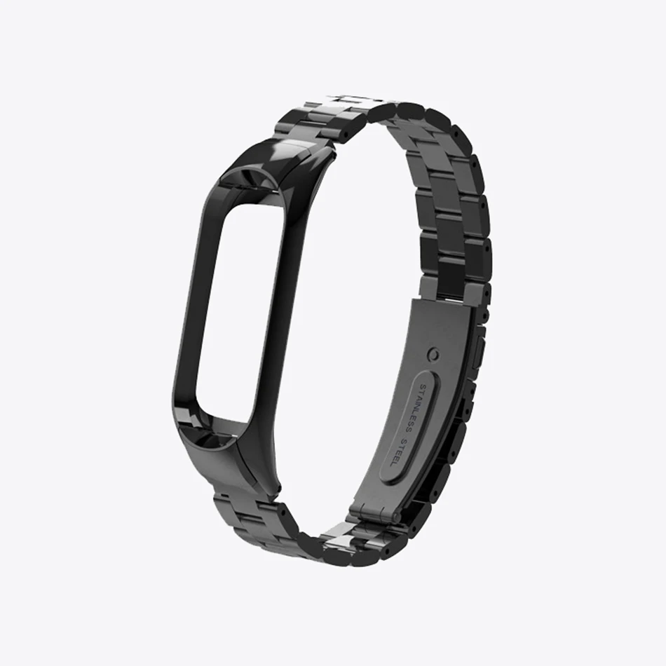 Для Xiaomi mi ремешок 4 металлический ремешок из нержавеющей стали Замена ремешка Correa для mi Band 3/4 браслет умный ремень для часов - Цвет: Steel Black