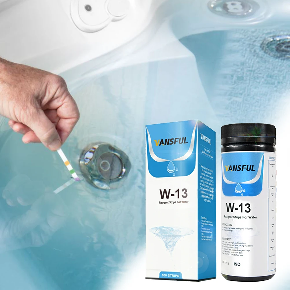 Upgrade16-in-1 Water Quality Test Strip Aquarium Test Strips Checking Water Quality Test Aquarium Fish Tank Pool Drinking Strip 100pcs