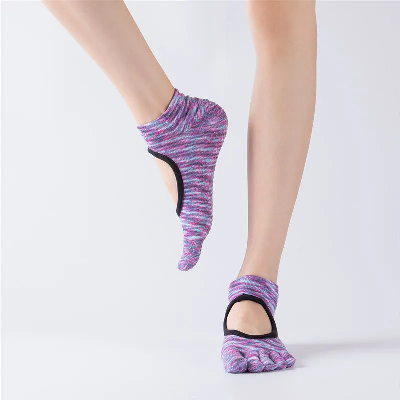 Уникальный дизайн мягкие удобные йога Носки с открытым носком женские, не скользящие раздельные пальцы Йога Носки спортивные пуанты