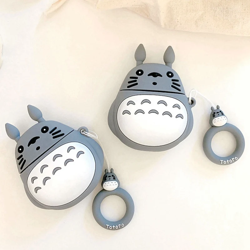 Чехол для AirPods с 3D милым мультипликационным принтом Kawaii Totoro чехол для наушников для Airpods 3/i10/i11/i12 TWS Защитная крышка с кольцом на палец
