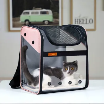 

New Dog Supplies Pet Backpack PVC Capsule Cat Bag Pet Out Portable Bag Folding Bag Pet Accessories