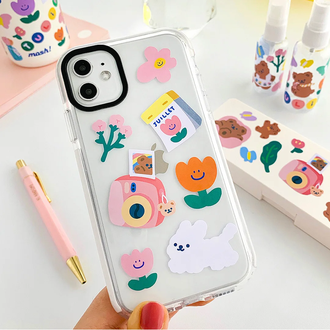 Kawaii клейкая бумага бабочка медведь серия наклейки корейские милые DIY на Материал