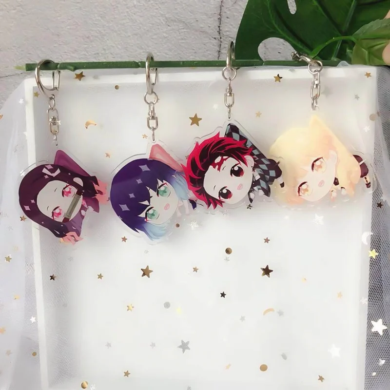 Аниме Demon Kimetsu no Yaiba брелок Kamado Nezuko Tsuyuri Kanawo Agatsuma Zenitsu Tanjirou забавное акриловое