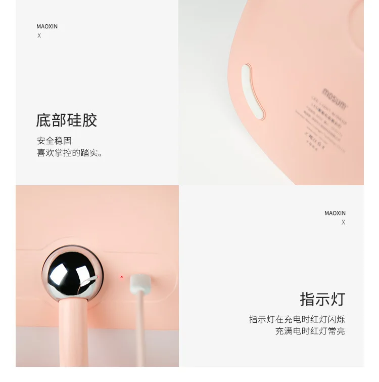 Maoxin Desktop LED Light Fill Light Makeup Mirror Foldable Portable with Storage Multi-functional Student Network Red Makeup Mir