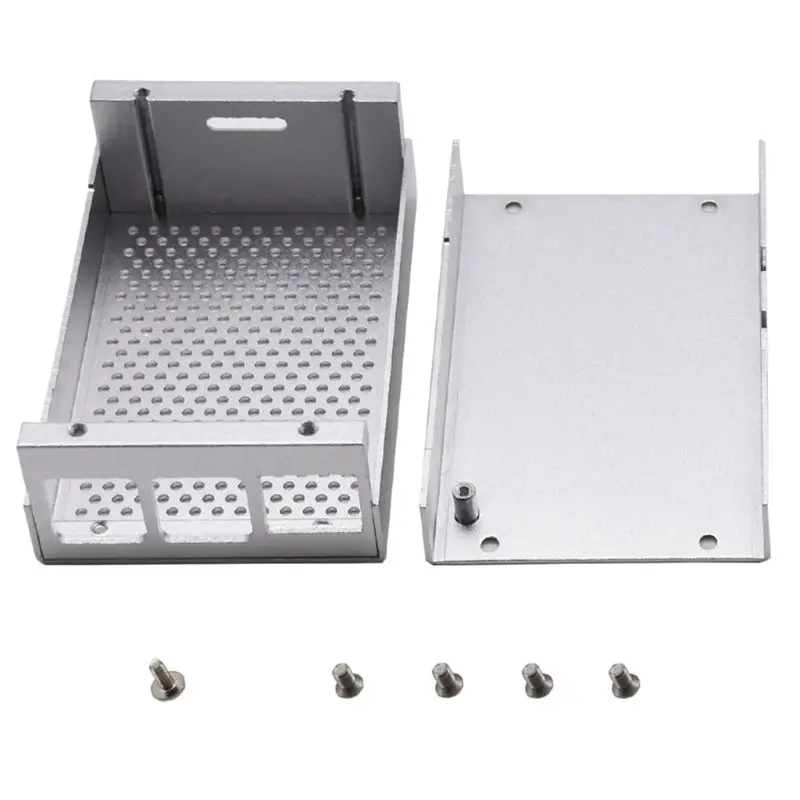 Black Silver Aluminum Alloy Case Shell Box Metal Enclosure for Raspberry Pi 4 Model B 3