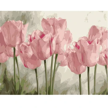 

LIXF DIY Diamond Painting Flower Resin Full Diamond Full Tiling Masonry Painter Painting Tulips with Decoration