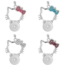 Горячая оснастка кулон ожерелье кошка оснастка ювелирные изделия для ребенка подарок кулон без цепи(подходит 18 мм защелки