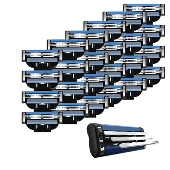 

TFLYSHAVE 24pcs/lot Furious 3 Manual Shaver Razor Blade for Men 3 Layer Shaving Razor with Trimmer Replaceable Blade for Mach3
