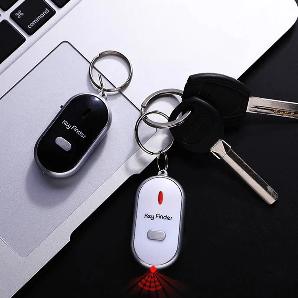 Smart LED Whistle Key Finder Flashing Beeping Sound Control Alarm Anti-Lost GPS Keyfinder Locator Tracker With Keyring