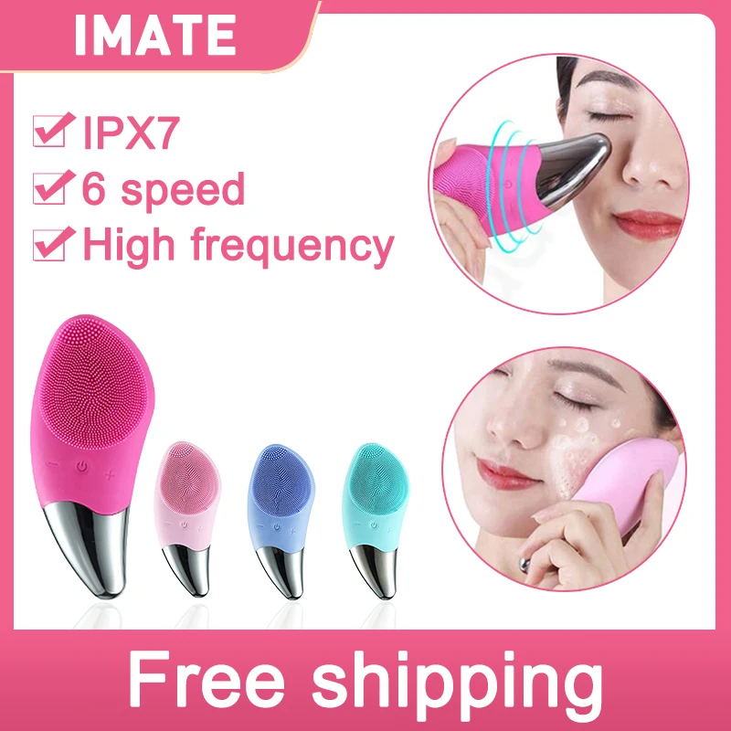

Mini Electric Facial Cleansing Brush Silicone Sonic Face Cleaner Deep Pore Cleaning Skin Massager Face Cleansing Brush Device