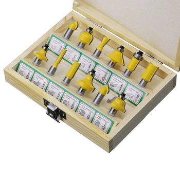 

12 Pcs Milling Cutter Router Bit Set 8mm Wood Cutter Carbide Shank Mill Woodworking Trimming Engraving Carving Cutting Bits Tool