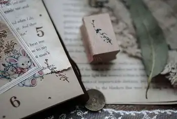

Wooden seal retro hand account english decoration material rubber seal stationery