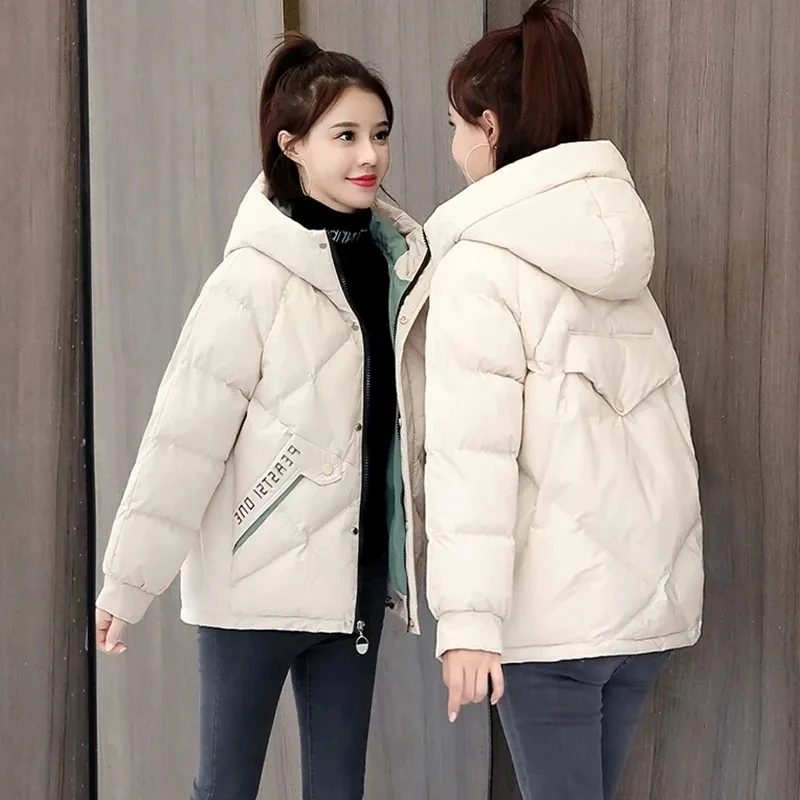 Women's Jackets 2022 New Women Parkas Winter Jacket Hooded Loose Cotton Padded Parka Female Casual Oversize Puffer Coat Outwear - 2