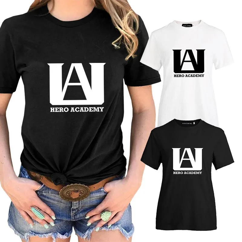 Футболка с рисунком из японского аниме «My Hero Academy», футболка с принтом из мультфильма «My Hero Academy» и коротким рукавом для мужчин и женщин