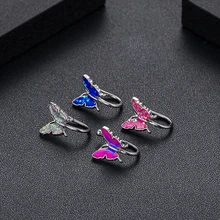 

2021 Colorful Butterfly Fake Nose Ring Non Piercing Clip On Nose Ring Indian Style Nose Cuff Fake Piercing Septum Nariz Jewelry