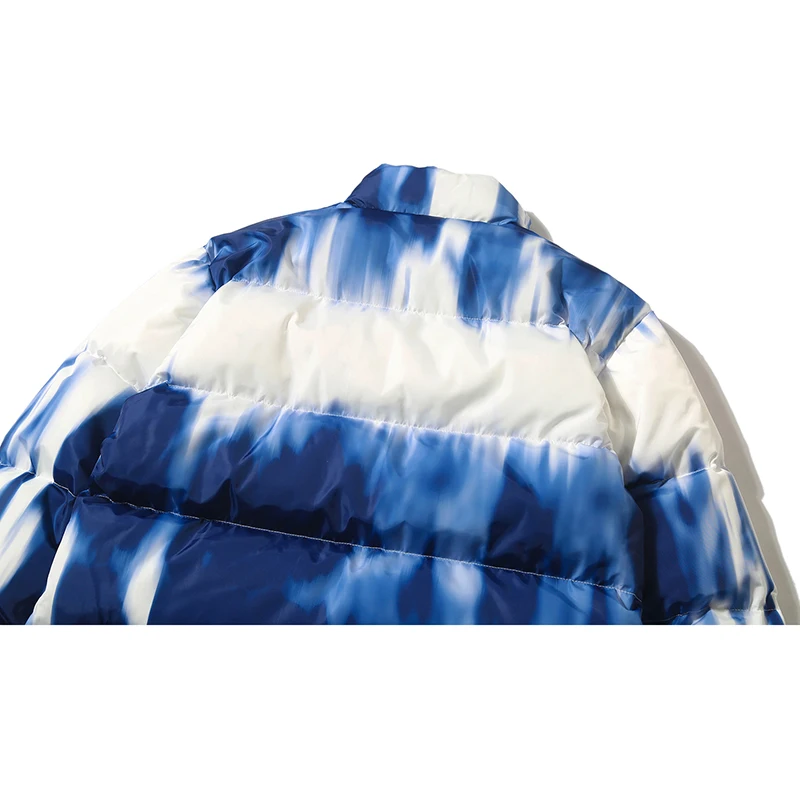 Иллюзия Tie Dye Puffer стеганая зимняя куртка мужская парка хип хоп уличная пуховик