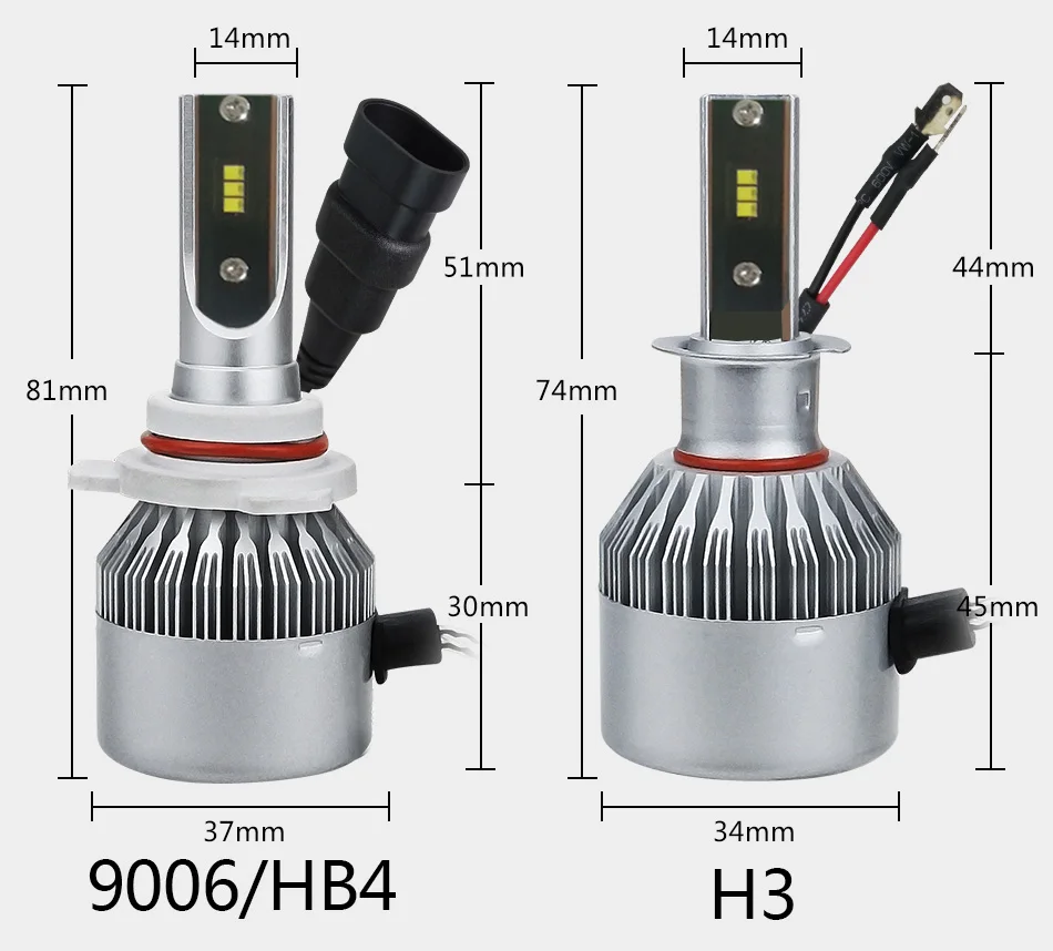 BAISHIDE зэс чип H4 светодиодный H7 4500K 8000K 6500K H1 H3 H8 H9 H11 9005 HB3 9006 HB4 60 Вт 12000LM Автомобильная Противо-Туманная светильник 12V C6 автомобилей головной светильник